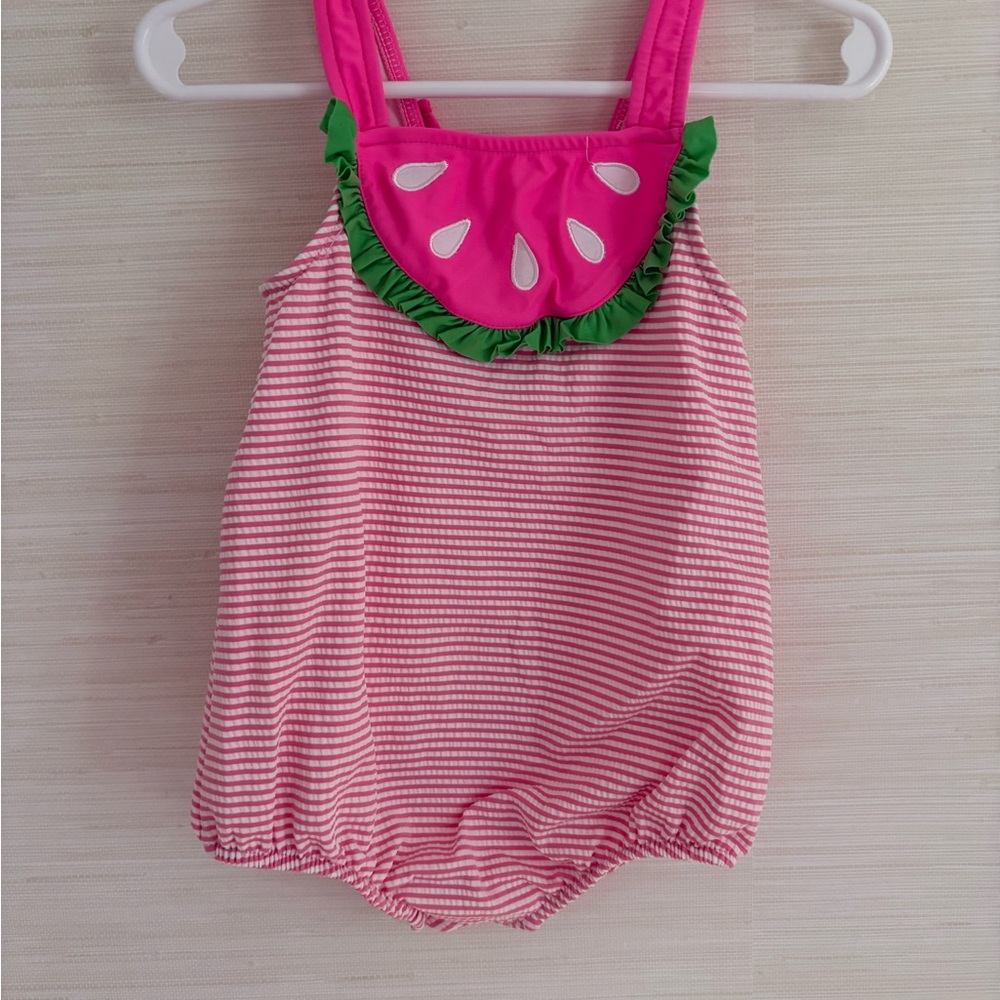 Florence Eiseman Pink Striped Watermelon  swimsuit - 24m